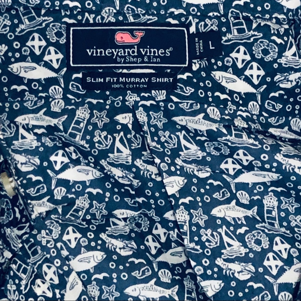 Vineyard Vines Nautical print shirt. Large